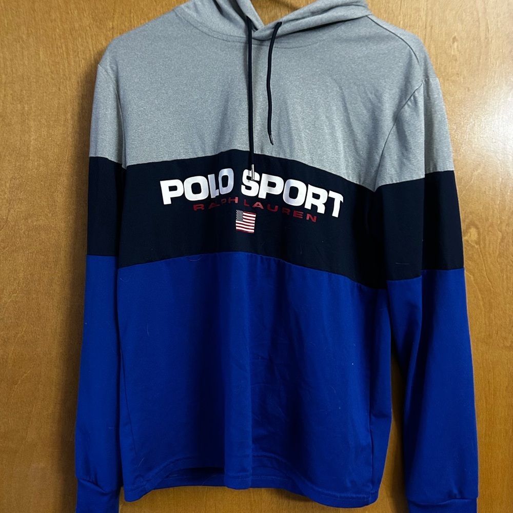 Men's Blue and Gray Hoodie